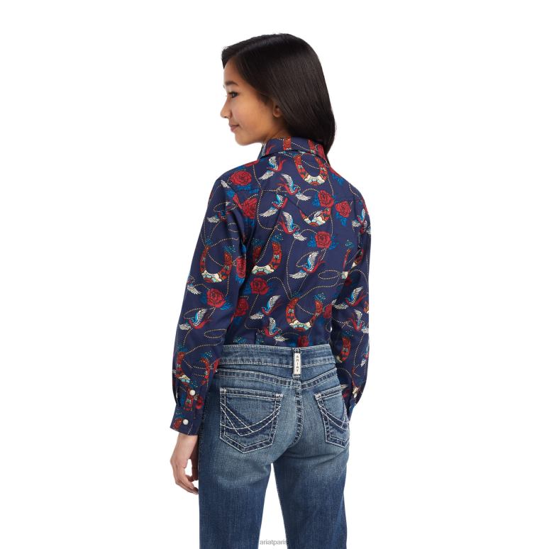 RJ66P4089 chemise vraie rose Ariat vêtements imprimé rose Ropey enfants