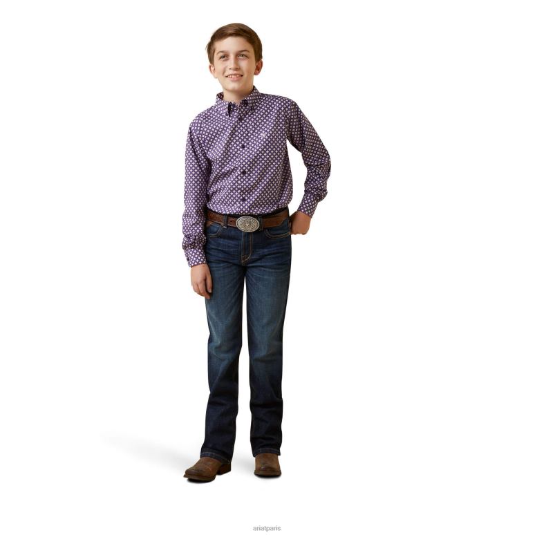 RJ66P4099 chemise coupe classique misael Ariat vêtements violet enfants