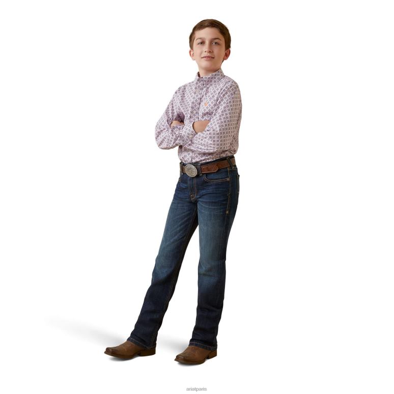 RJ66P4100 chemise coupe classique merrick Ariat vêtements lilas enfants
