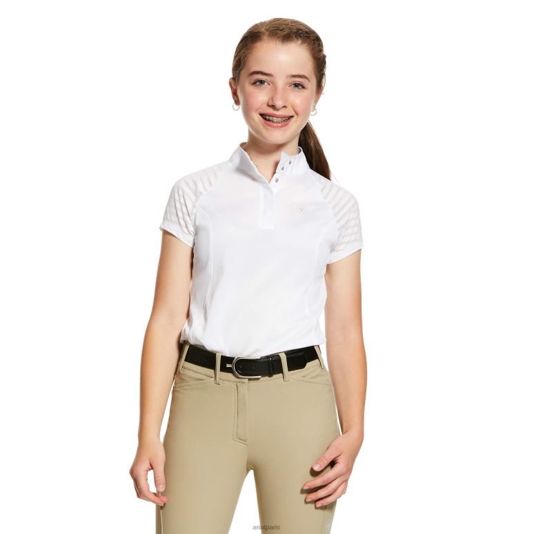 RJ66P4147 chemise de concours aptos vent Ariat vêtements blanc enfants