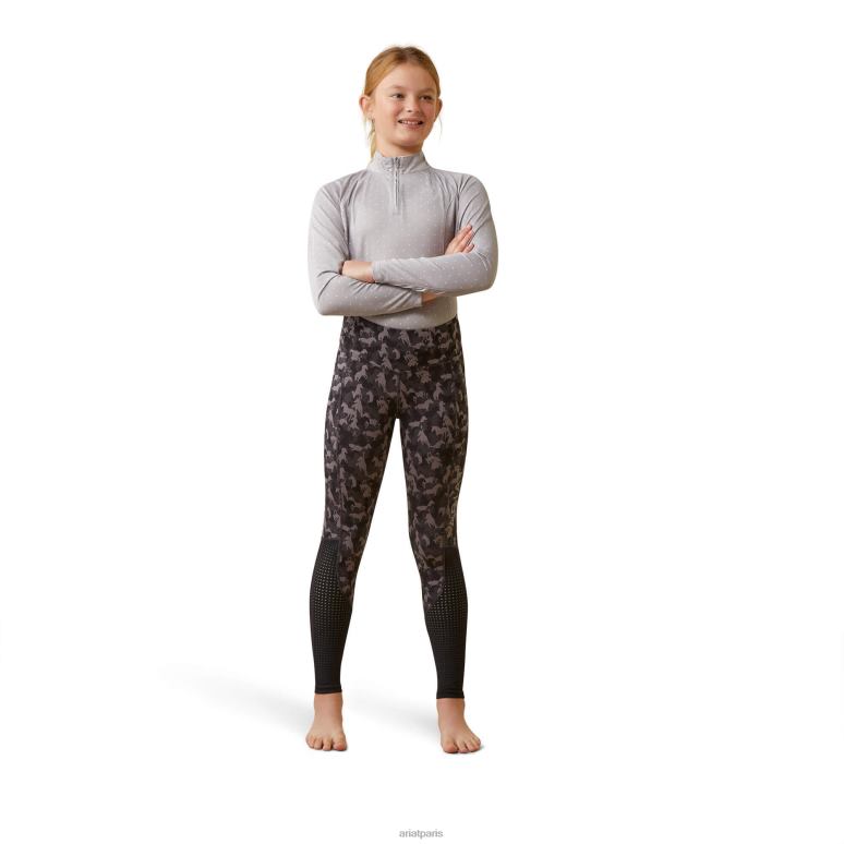 RJ66P4151 eos genouillère serrée Ariat vêtements cheval camouflage périscope enfants