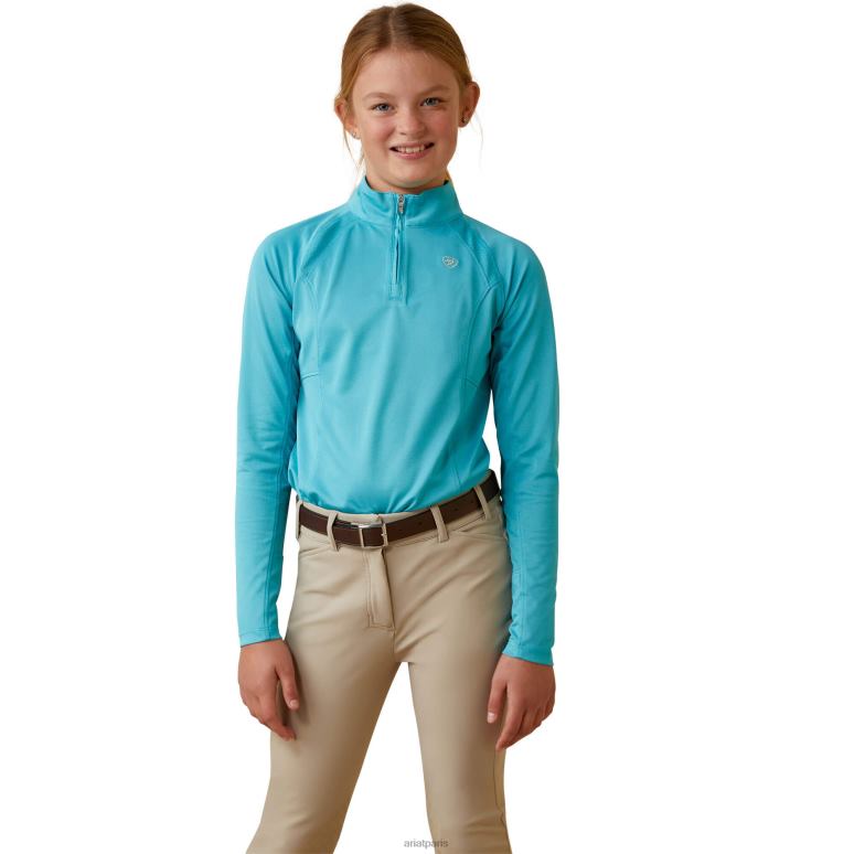 RJ66P4024 couche de base sunstopper 2.0 1/4 zip Ariat vêtements bleu maui enfants