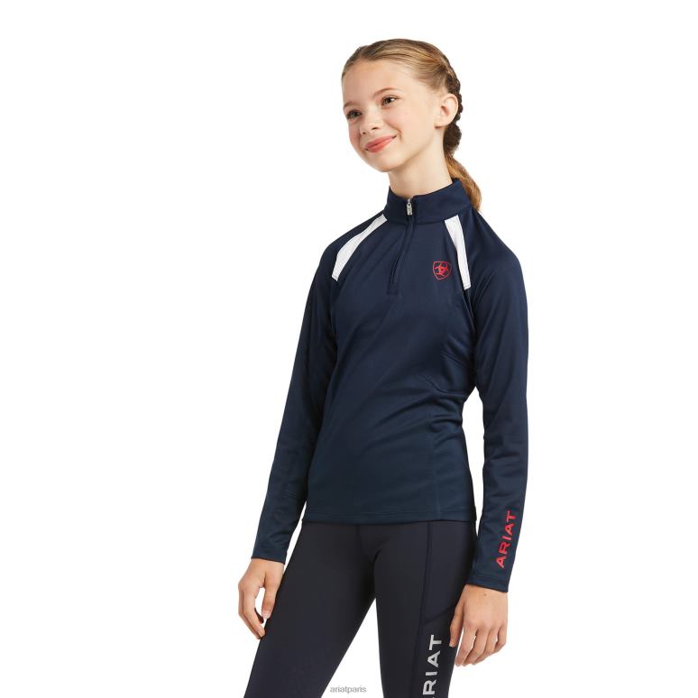 RJ66P4049 couche de base sunstopper 2.0 1/4 zip Ariat vêtements équipe enfants