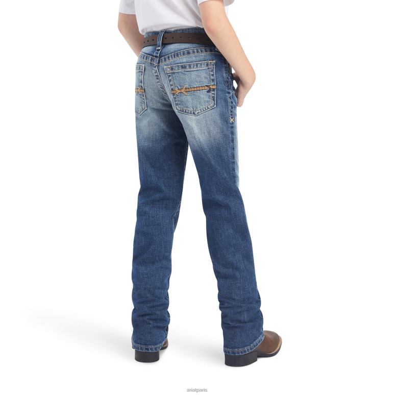 RJ66P3974 Jean coupe droite empilable B5 Slim Cutler Ariat vêtements dakota enfants