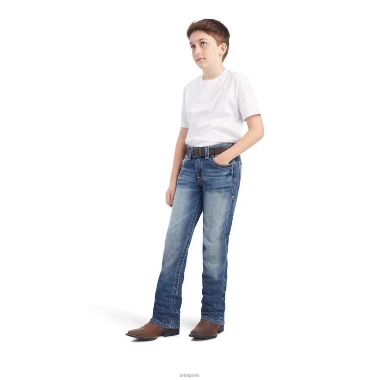 RJ66P3974 Jean coupe droite empilable B5 Slim Cutler Ariat vêtements dakota enfants