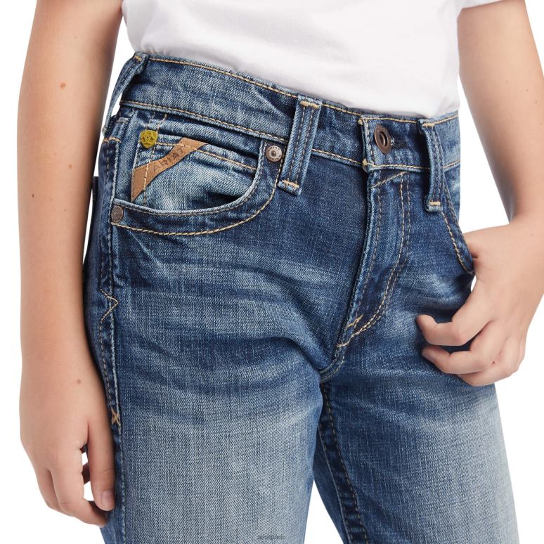 RJ66P3974 Jean coupe droite empilable B5 Slim Cutler Ariat vêtements dakota enfants
