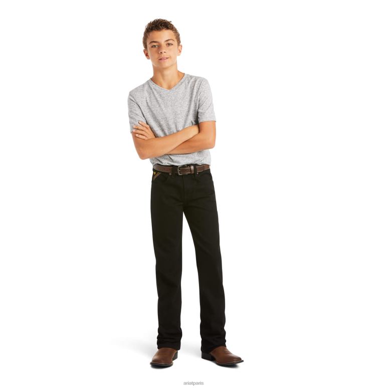 RJ66P3979 jean droit slim stretch Legacy B5 Ariat vêtements noir enfants