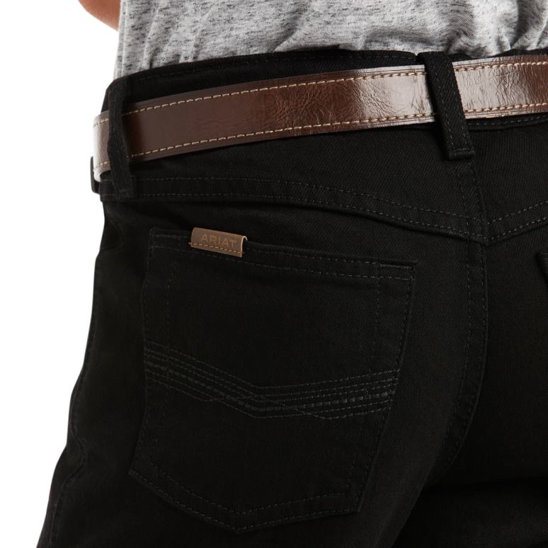RJ66P3979 jean droit slim stretch Legacy B5 Ariat vêtements noir enfants