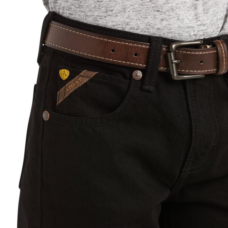 RJ66P3979 jean droit slim stretch Legacy B5 Ariat vêtements noir enfants