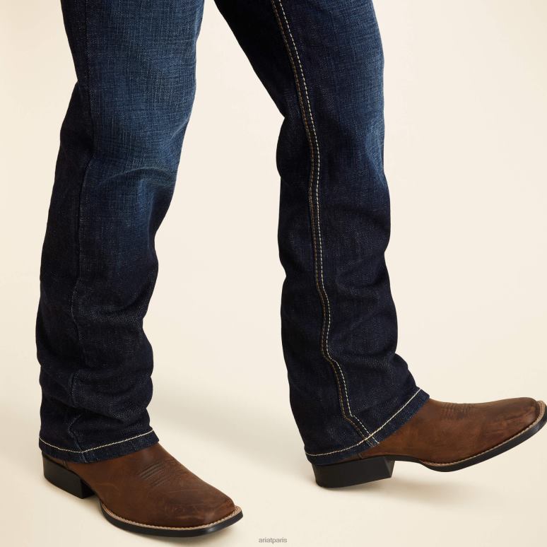 RJ66P3985 jean droit trevor slim b5 Ariat vêtements bleu minéral enfants