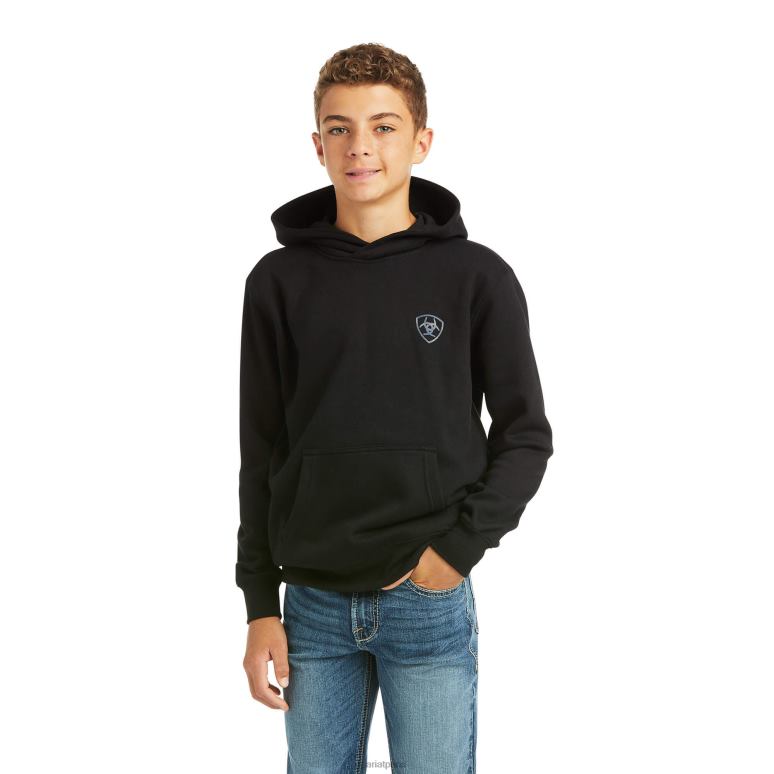 RJ66P4104 sweat patriote 2.0 Ariat vêtements gris noir enfants
