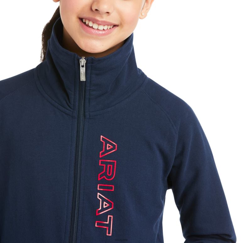 RJ66P4114 sweat entièrement zippé à logo Ariat vêtements équipe enfants