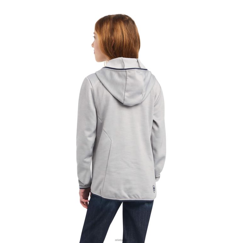 RJ66P4118 sweat à capuche zippé byron Ariat vêtements gris chiné enfants