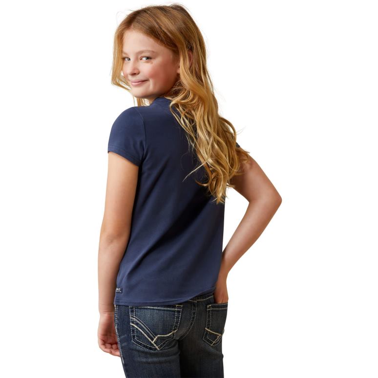 RJ66P3996 t-shirt gambader Ariat vêtements éclipse marine enfants