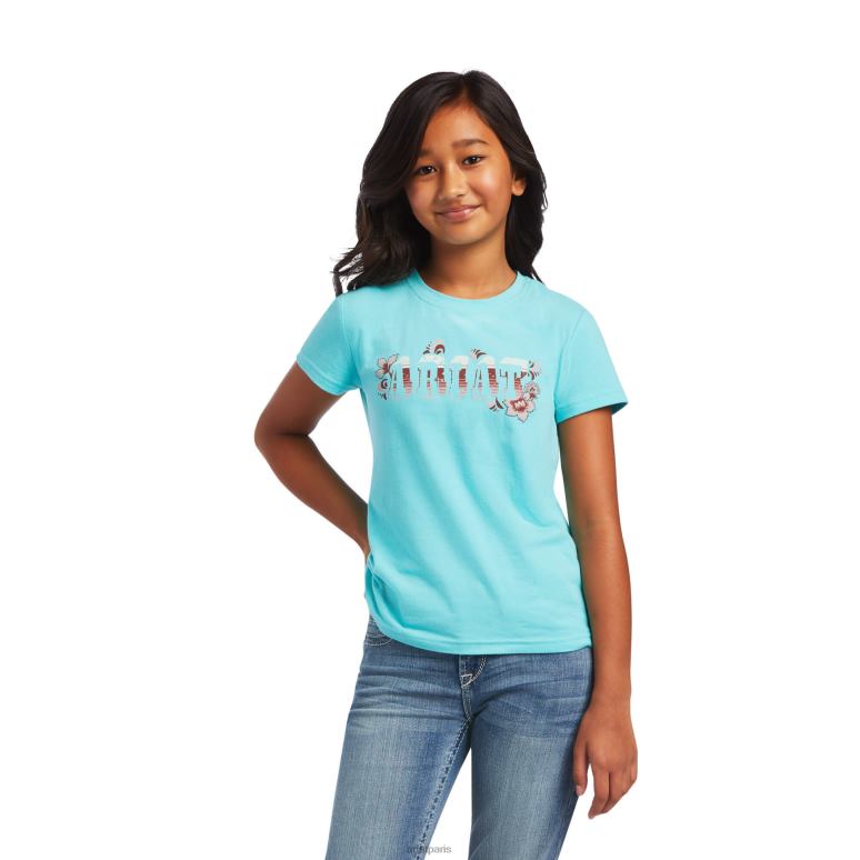 RJ66P3998 vrai tee-shirt cactus Ariat vêtements amazonite enfants