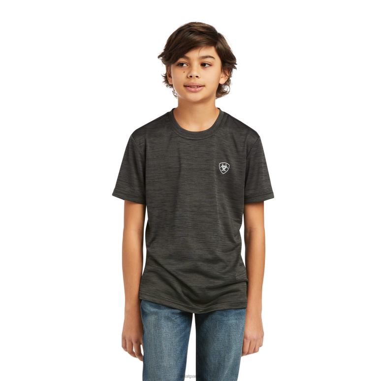 RJ66P4001 tee-shirt drapeau vertical chargeur Ariat vêtements charbon enfants