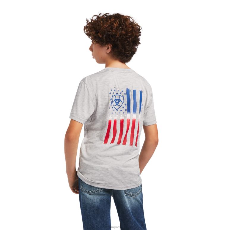 RJ66P4002 chargeur tee patriotique Ariat vêtements gris écho enfants