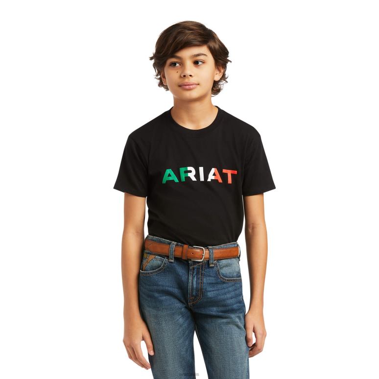 RJ66P4005 viva mexique t-shirt Ariat vêtements noir enfants