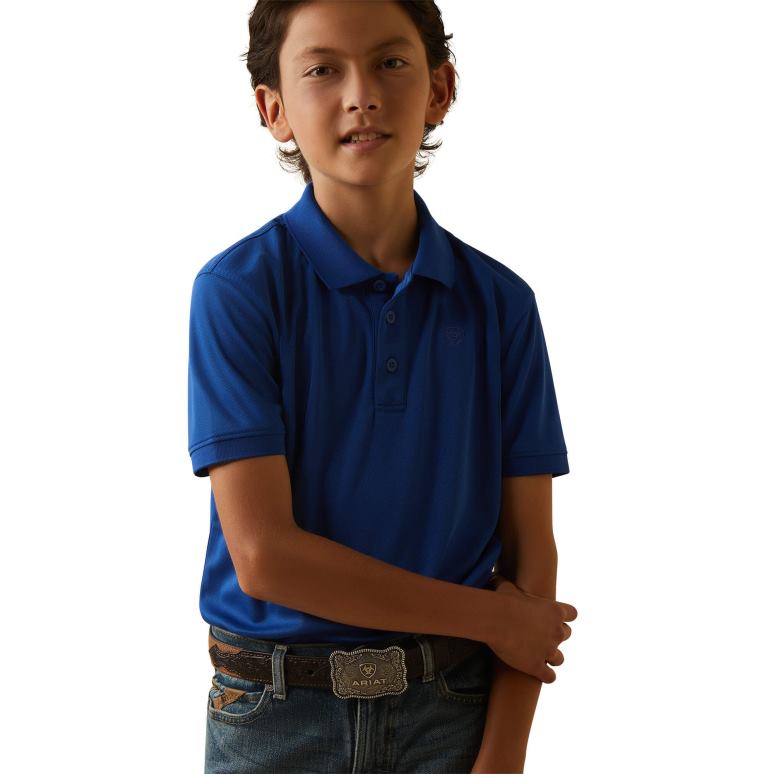 RJ66P4006 polo tek Ariat vêtements bleu monégasque enfants