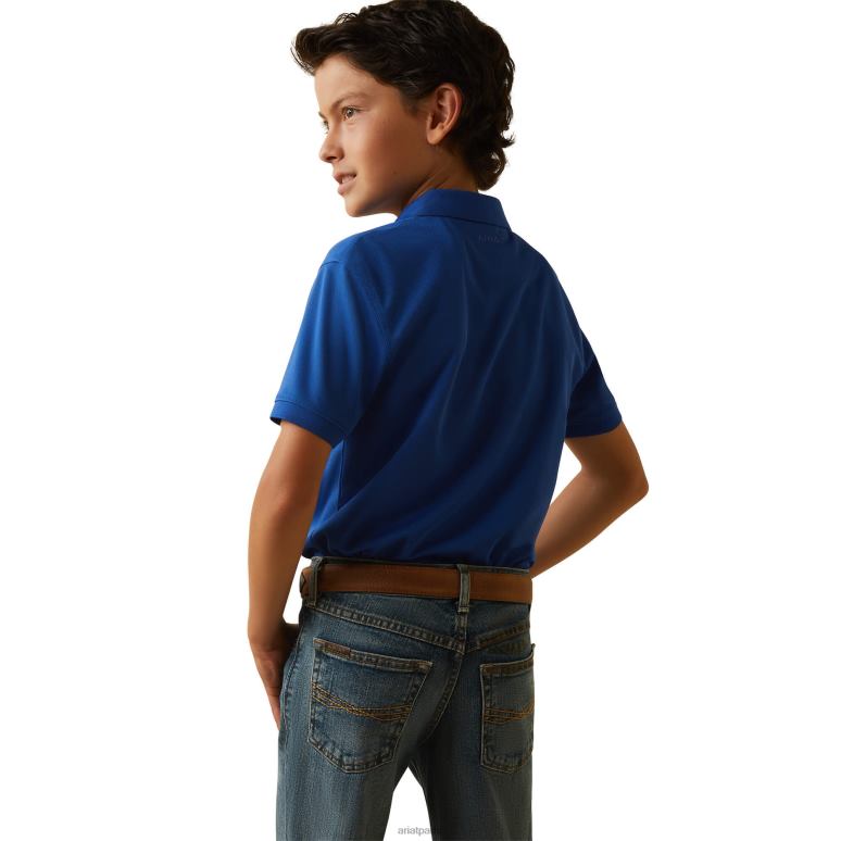 RJ66P4006 polo tek Ariat vêtements bleu monégasque enfants
