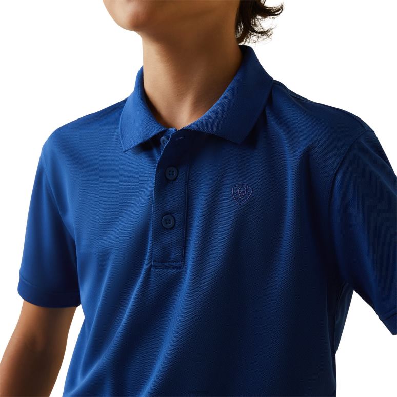 RJ66P4006 polo tek Ariat vêtements bleu monégasque enfants