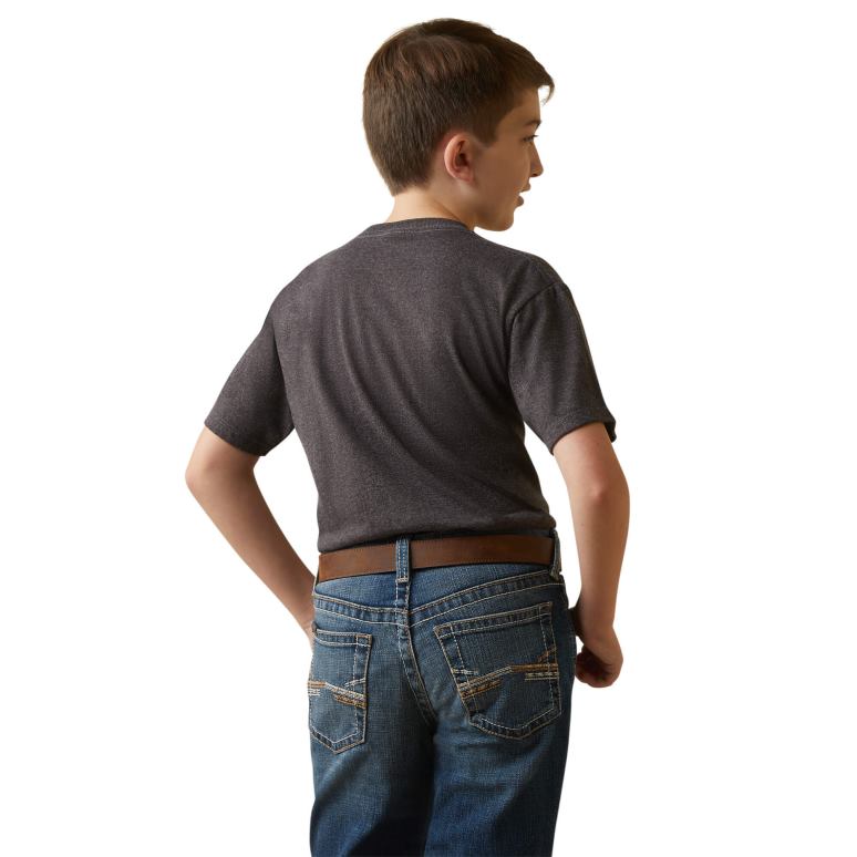 RJ66P4009 t-shirt logoscape Ariat vêtements bruyère au charbon de bois enfants