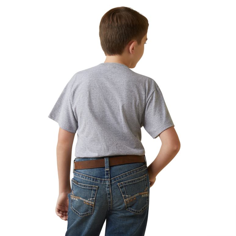 RJ66P4015 porté autour du t-shirt Ariat vêtements bruyère athlétique enfants