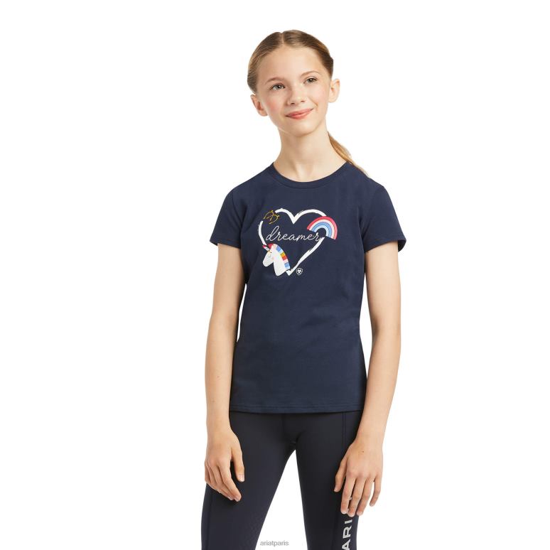 RJ66P4018 un jour t-shirt Ariat vêtements marine enfants