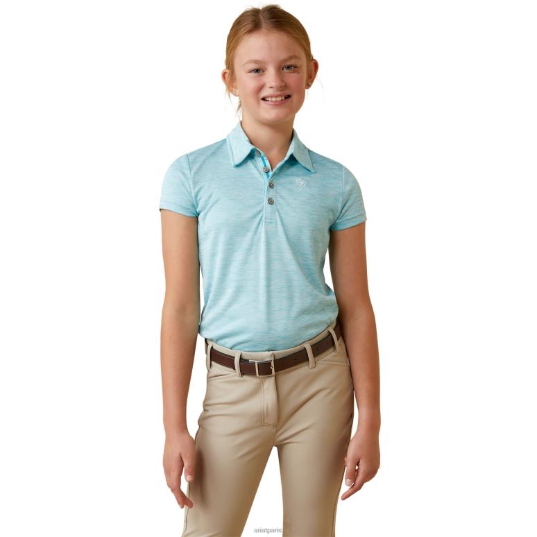 RJ66P4042 polo lagune Ariat vêtements bleu maui chiné enfants