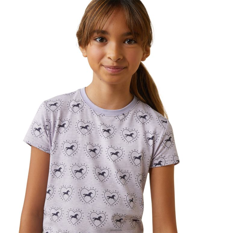 RJ66P4045 tellement j'aime le t-shirt Ariat vêtements demi-goutte gris chiné enfants