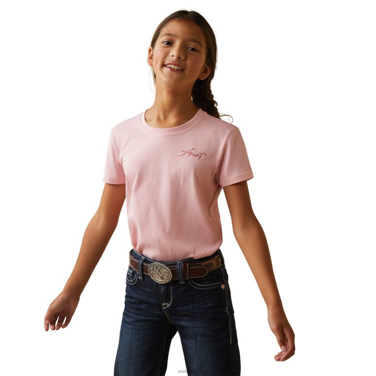 RJ66P4054 t-shirt de vache vraiment cool Ariat vêtements blush corail enfants