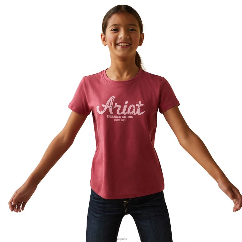 RJ66P4055 tee-shirt de biens durables Ariat vêtements terre rouge enfants