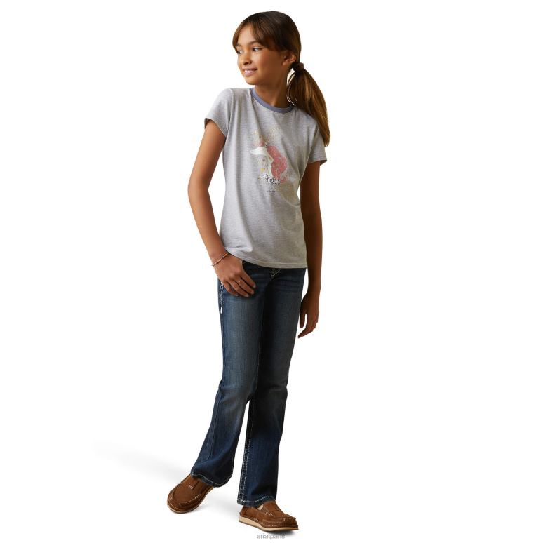 RJ66P4060 imaginez un t-shirt Ariat vêtements gris chiné enfants