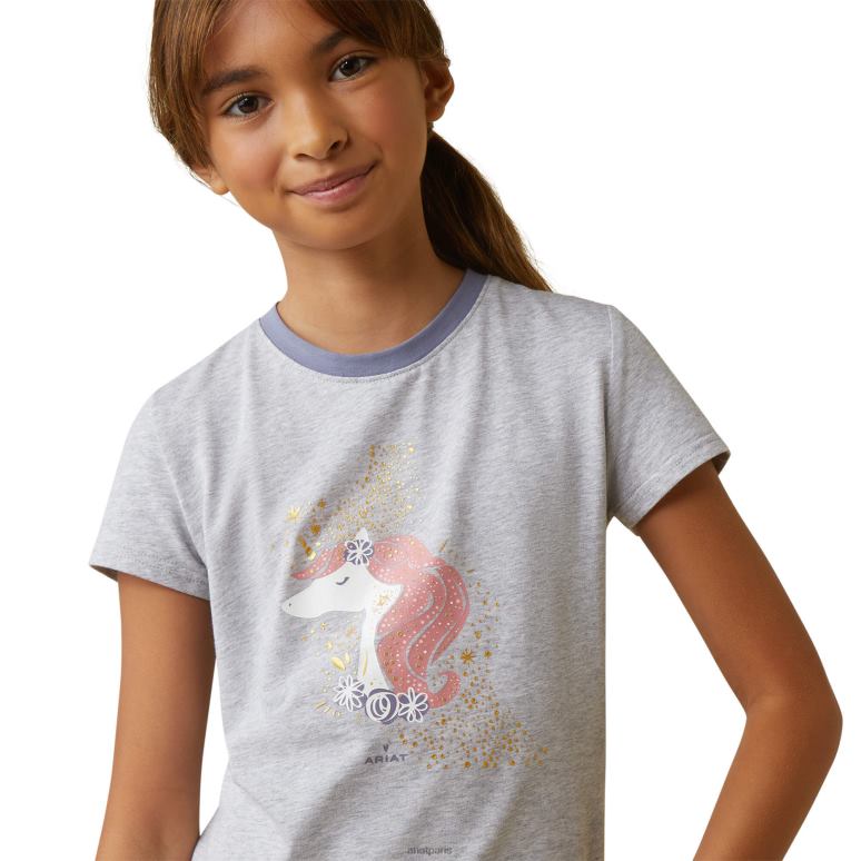 RJ66P4060 imaginez un t-shirt Ariat vêtements gris chiné enfants