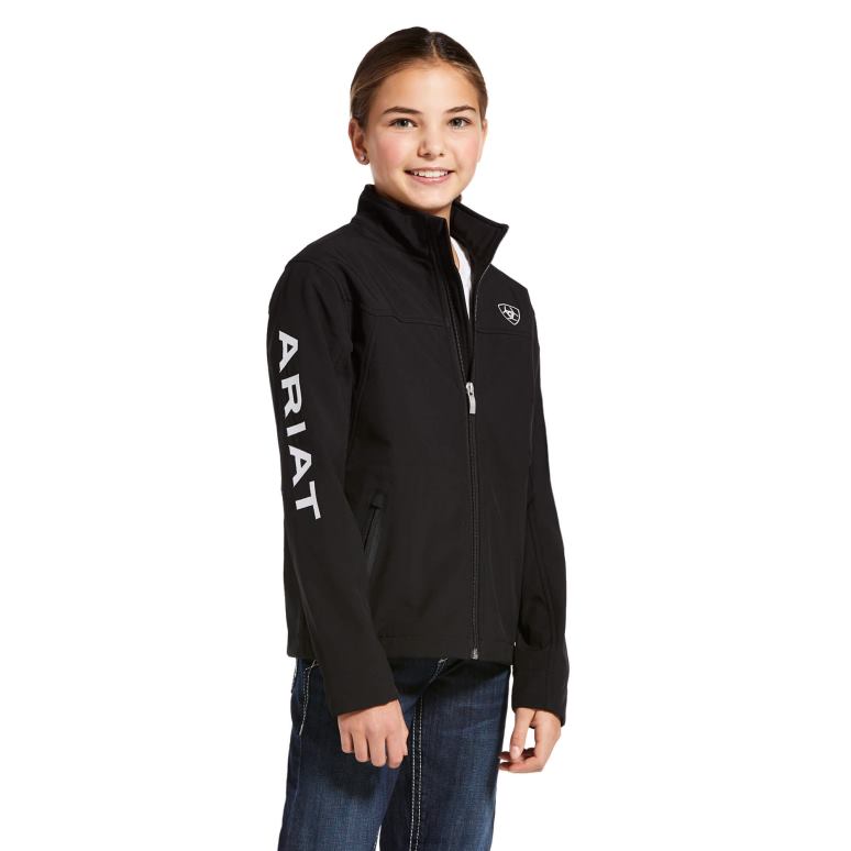 RJ66P4122 nouvelle veste softshell de l'équipe Ariat vêtements noir enfants