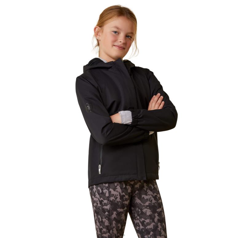 RJ66P4126 veste imperméable spectateur Ariat vêtements noir enfants