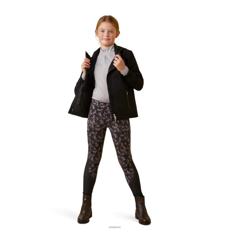 RJ66P4126 veste imperméable spectateur Ariat vêtements noir enfants