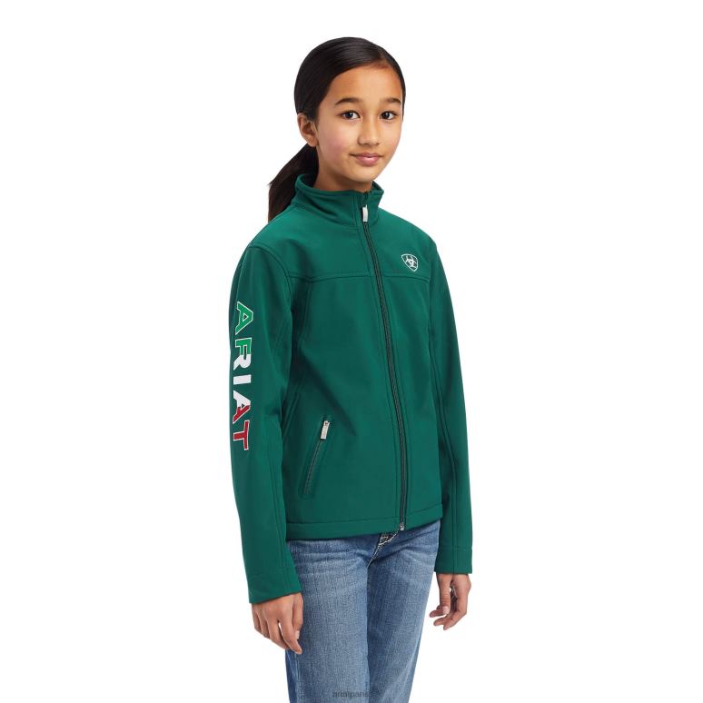 RJ66P4128 veste softshell mexique nouvelle équipe Ariat vêtements vert enfants