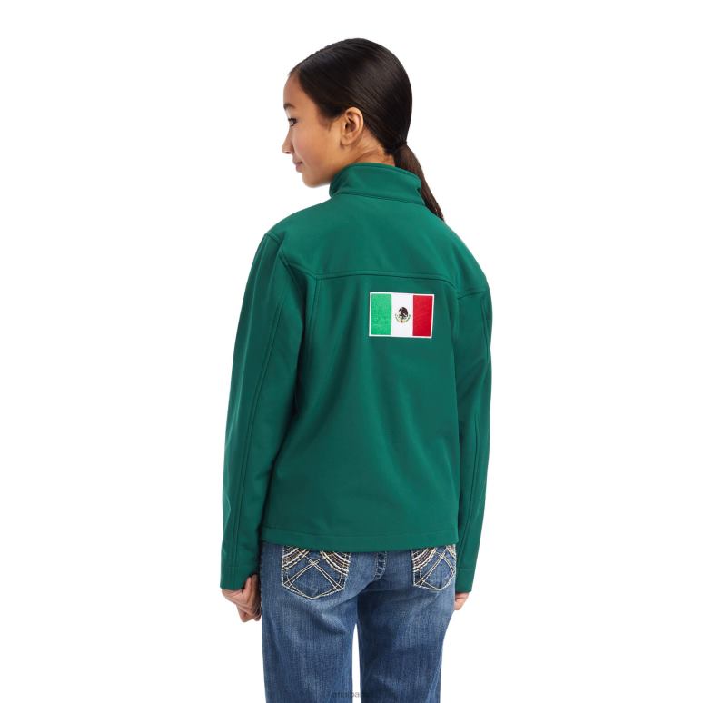 RJ66P4128 veste softshell mexique nouvelle équipe Ariat vêtements vert enfants