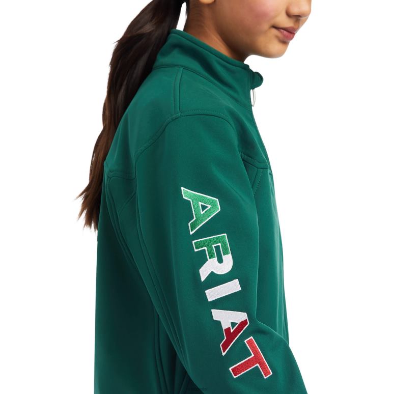 RJ66P4128 veste softshell mexique nouvelle équipe Ariat vêtements vert enfants