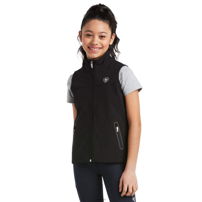 RJ66P4129 nouveau gilet softshell d'équipe Ariat vêtements noir enfants