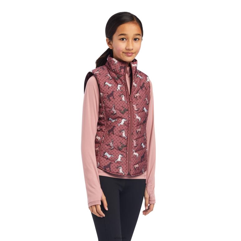 RJ66P4132 gilet isolé réversible bella Ariat vêtements poneys de gingembre sauvage/mûrier enfants