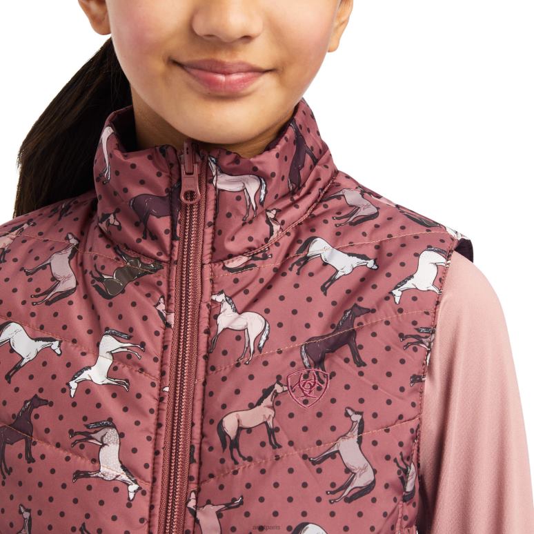 RJ66P4132 gilet isolé réversible bella Ariat vêtements poneys de gingembre sauvage/mûrier enfants