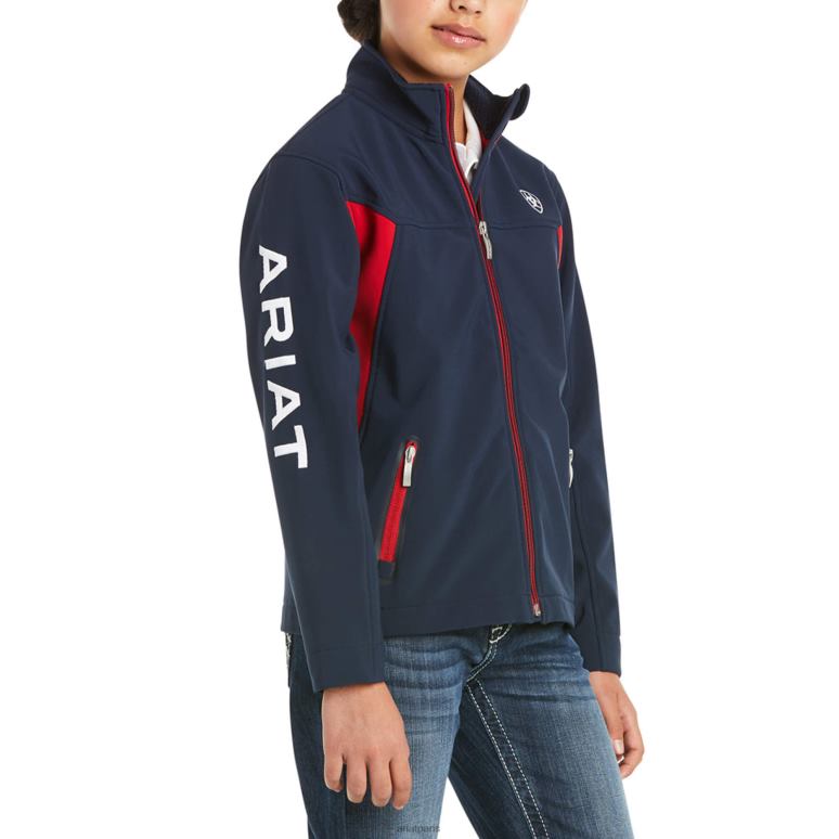 RJ66P4133 nouvelle veste softshell de l'équipe Ariat vêtements marine enfants