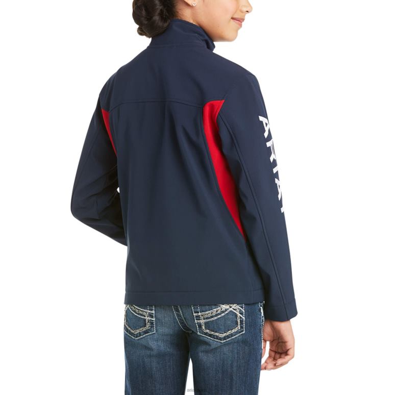RJ66P4133 nouvelle veste softshell de l'équipe Ariat vêtements marine enfants