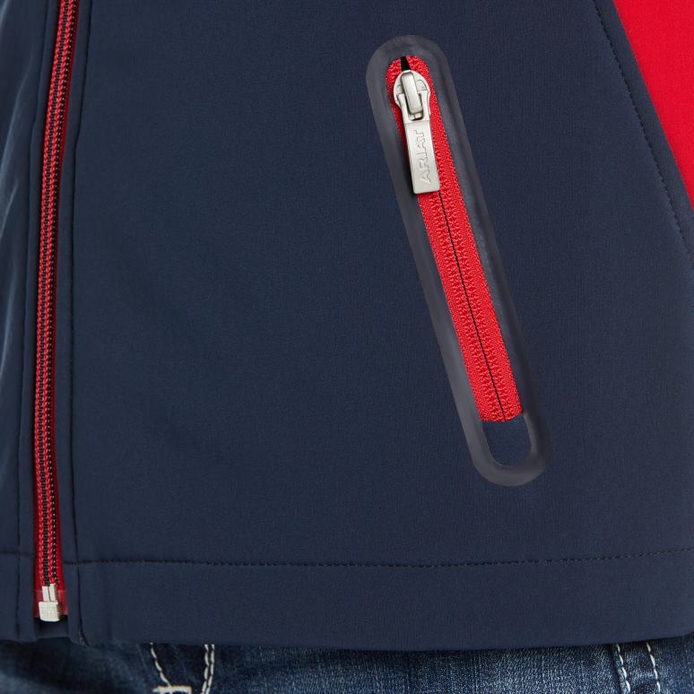 RJ66P4133 nouvelle veste softshell de l'équipe Ariat vêtements marine enfants