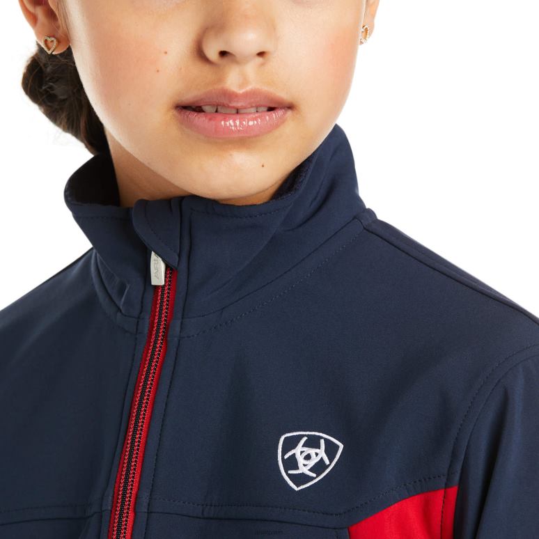 RJ66P4133 nouvelle veste softshell de l'équipe Ariat vêtements marine enfants