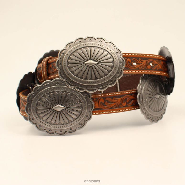 RJ66P3749 ceinture ovale en diamant concho Ariat accessoires bronzer femmes