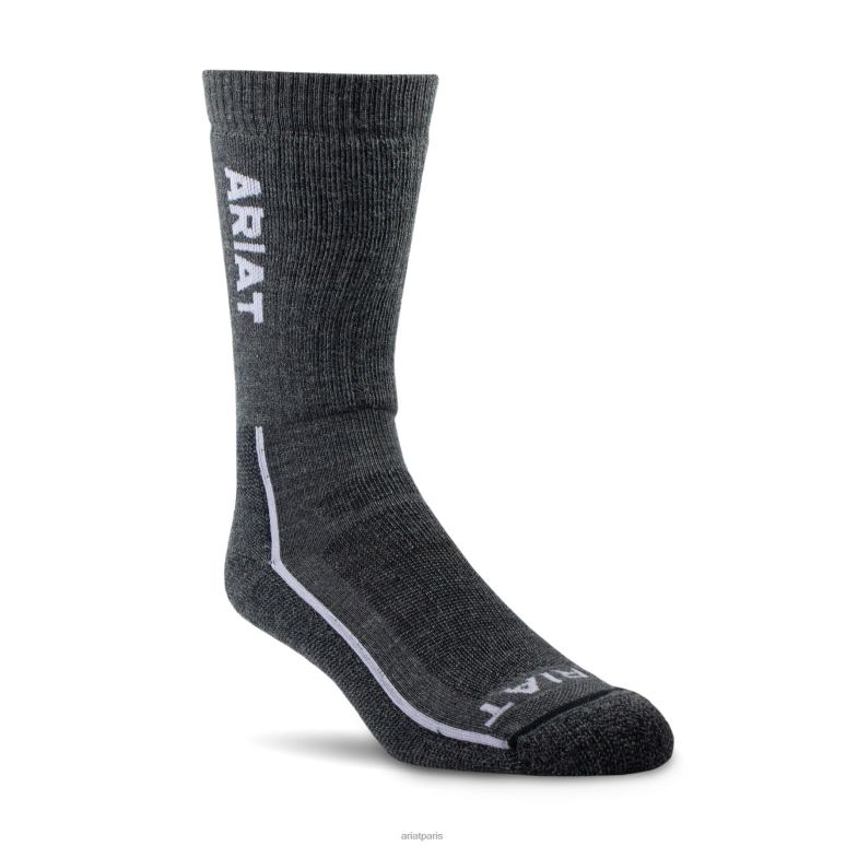 RJ66P3716 chaussettes de travail performantes en laine mérinos épaisse avec embout en acier Ariat accessoires gris femmes