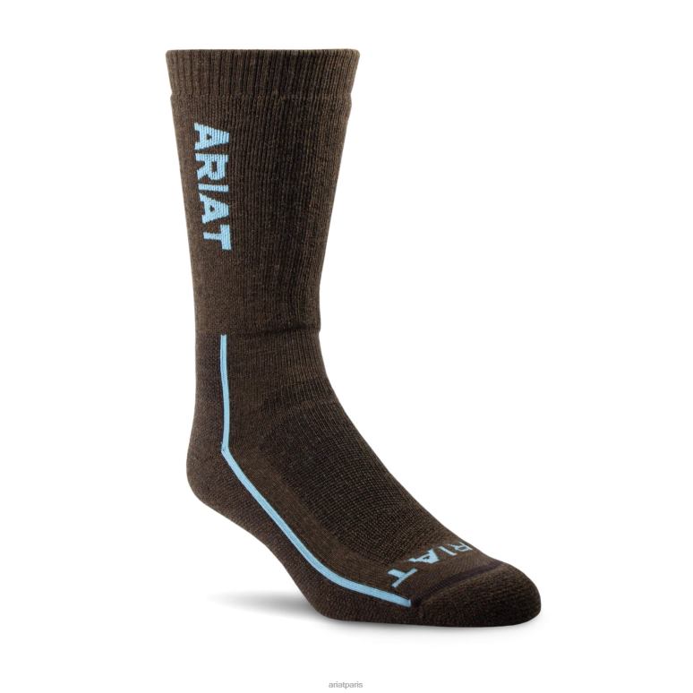 RJ66P3717 chaussettes de travail performantes en laine mérinos épaisse avec embout en acier Ariat accessoires brun femmes